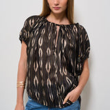 T-shirt donna Sonae fantasia nera HT0607FA C1J16IBKEC ISABEL MARANT 