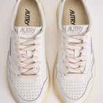 Sneakers donna medalist low in pelle bianca e beige AULW LL87 AUTRY 