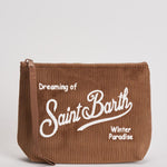 Pochette donna Aline Corduroy in velluto marrone ALINE COURD18 MC2 SAINT BARTH 