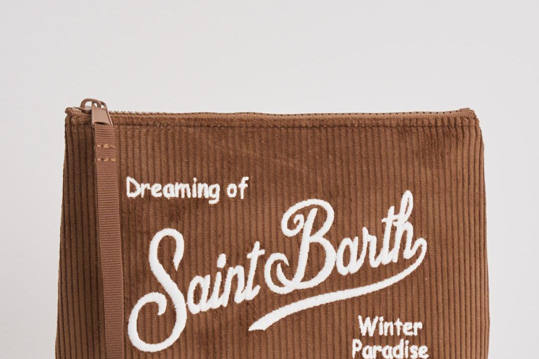 Pochette donna Aline Corduroy in velluto marrone ALINE COURD18 MC2 SAINT BARTH 