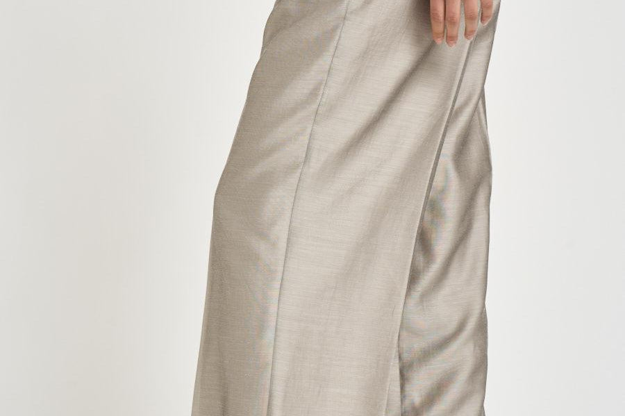 Pantalone donna palazzo in organza grigio E04452D 970 PESERICO 