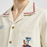 Camicia uomo a maniche corte panna SH227 CO215OW DROLE DE MONSIEUR 