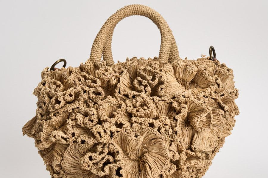 Borsa donna Coral in rafia beige CORAL TEA IBELIV 