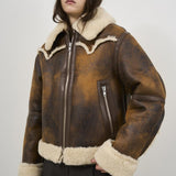 Giubbotto donna marrone vintage LESSIE 61957-907387130 STAND STUDIO 