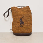 Borsa donna a secchiello in rafia marrone 428955892 002 RALPH LAUREN 