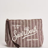 Pochette donna Aline in cotone a righe tortora ALINECOTTON 00242L MC2 SAINT BARTH 