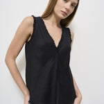 Top donna nero in lino D311664 BEACH25013 P.a.r.o.s.h. 