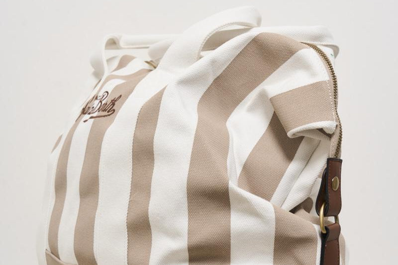 Borsa uomo a righe beige TRAVELBAG STRIPESPOPV1110EMB MC2 SAINT BARTH 