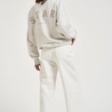 Felpa donna grigia con ricamo e cristalli GUP02716 P00241360665 GOLDEN GOOSE 