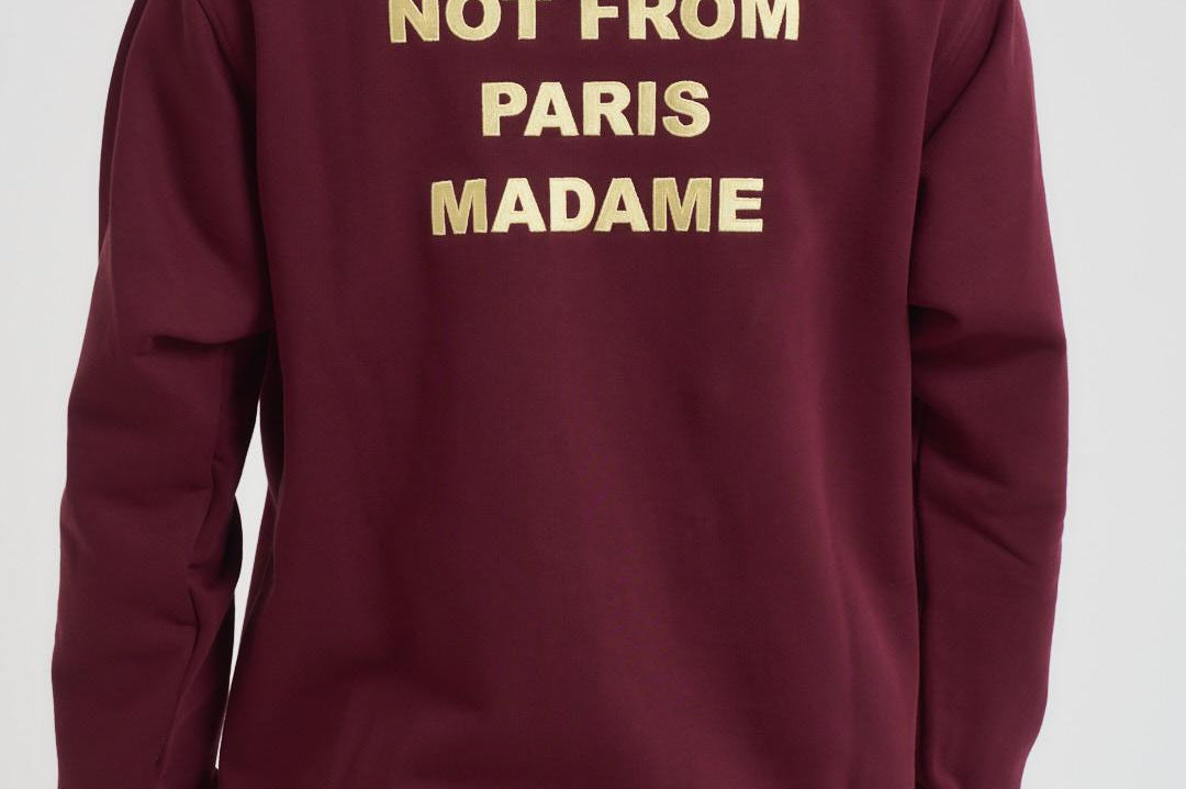 Felpa uomo con cappuccio bordeaux HO162 CO127WINE DROLE DE MONSIEUR 