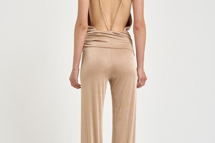 Tuta donna lunga dorata TM190153B GOLD THE ANDAMANE 