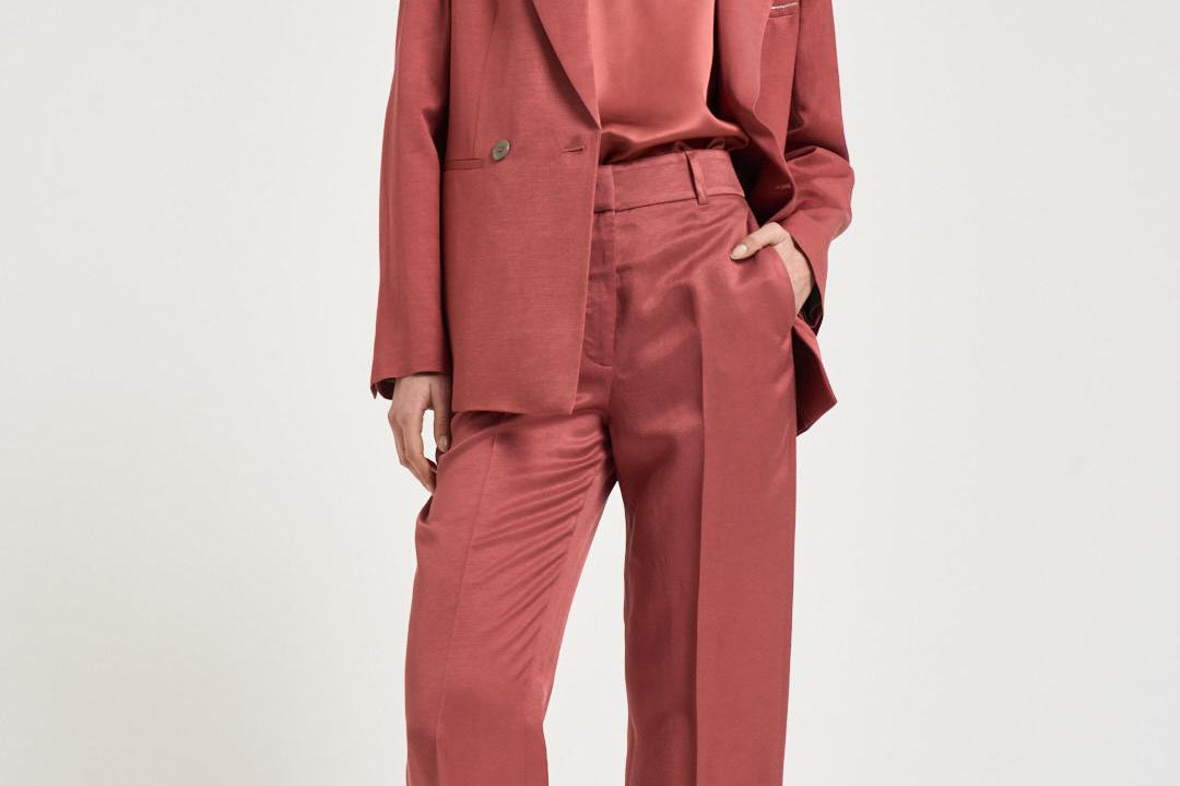 Blazer donna doppiopetto rosso mattone A01214D 01926124 PESERICO 
