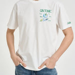 T-shirt uomo girocollo bianca ricamo Gin Tonic GINTONICRECIPE 01NEMB MC2 SAINT BARTH 