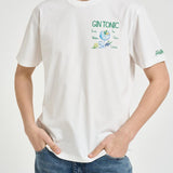 T-shirt uomo girocollo bianca ricamo Gin Tonic GINTONICRECIPE 01NEMB MC2 SAINT BARTH 