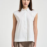 Camicia donna smanicata bianca A06733 8928C01C PESERICO 