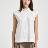 Camicia donna smanicata bianca A06733 8928C01C PESERICO 