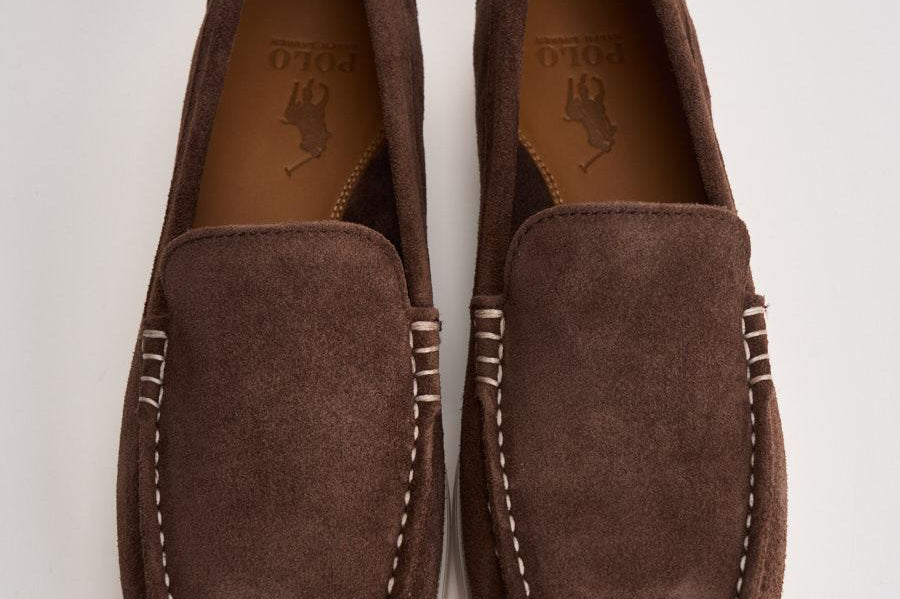 Mocassino uomo in suede marrone 803P09766 001 RALPH LAUREN 