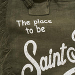 Borsa donna Vanity in lino verde VANITYLINEN 01189H MC2 SAINT BARTH 