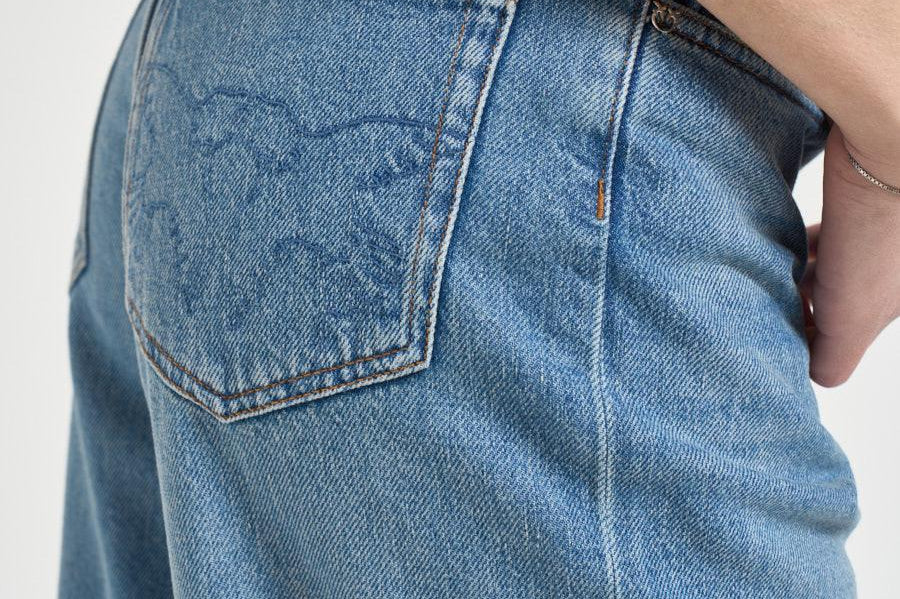 Jeans donna gamba dritta in denim blu 103857A341 ESTELLEPJF PINKO 