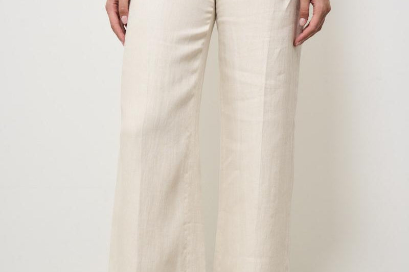 Pantalone donna wide-leg panna 173874 D7058020 INCOTEX 