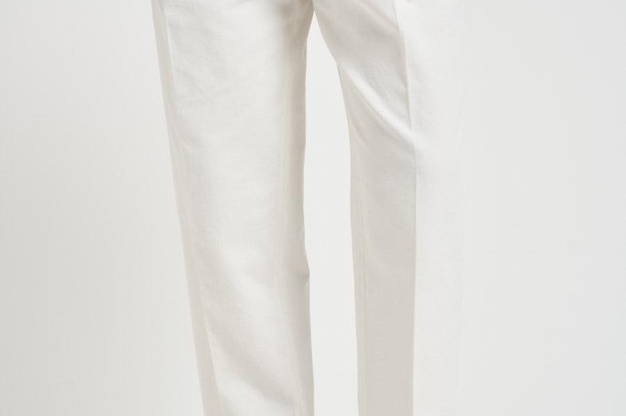 Pantalone uomo con pinces bianco MANHA 3005125120 BRIGLIA 