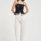 Top donna Nelssy in sangallo nero HT0859FA D2J01IBLACK ISABEL MARANT 