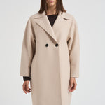 Cappotto donna doppiopetto panna AC1487 MLK120 HARRIS WHARF LONDON 