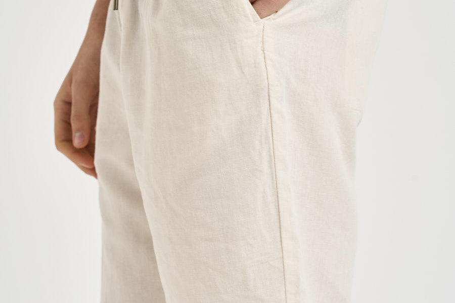 Bermuda uomo in lino panna 26P717 04 PERFECTION 