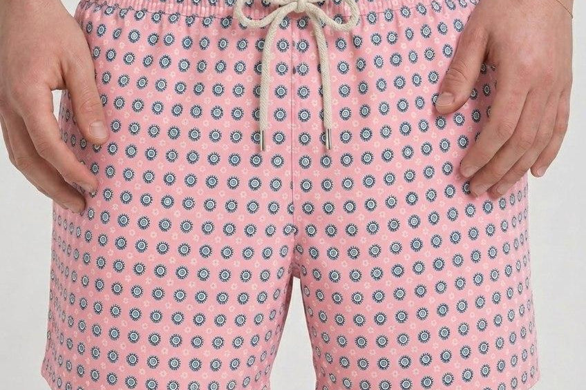 Costume uomo stampa geometrica rosa NATURET 21 MC2 SAINT BARTH 