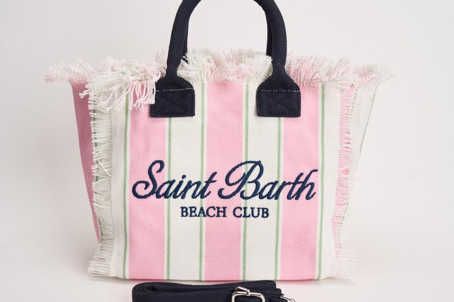 Borsa donna colette a righe rosa e bianca COLETTE 02598L MC2 SAINT BARTH 