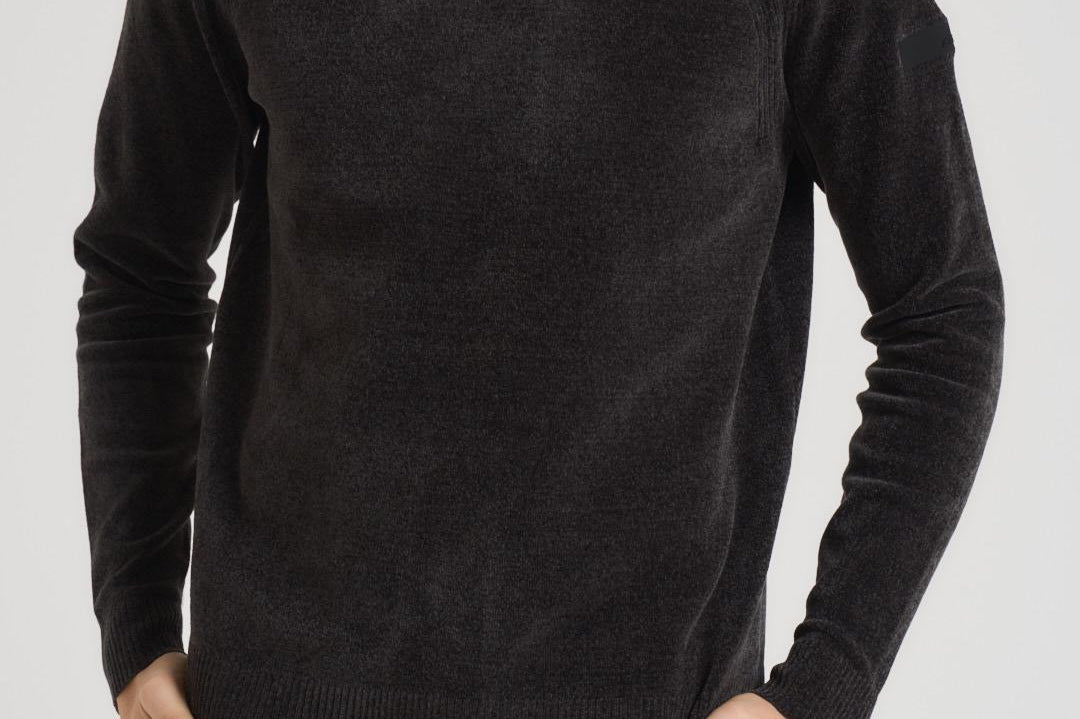 Maglia uomo girocollo in ciniglia grigio antracite W25132 11 RRD 