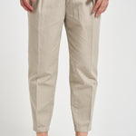 Pantalone uomo doppia pinces beige BELLOD 30001623 BRIGLIA 
