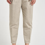 Pantalone uomo doppia pinces beige BELLOD 30001623 BRIGLIA 