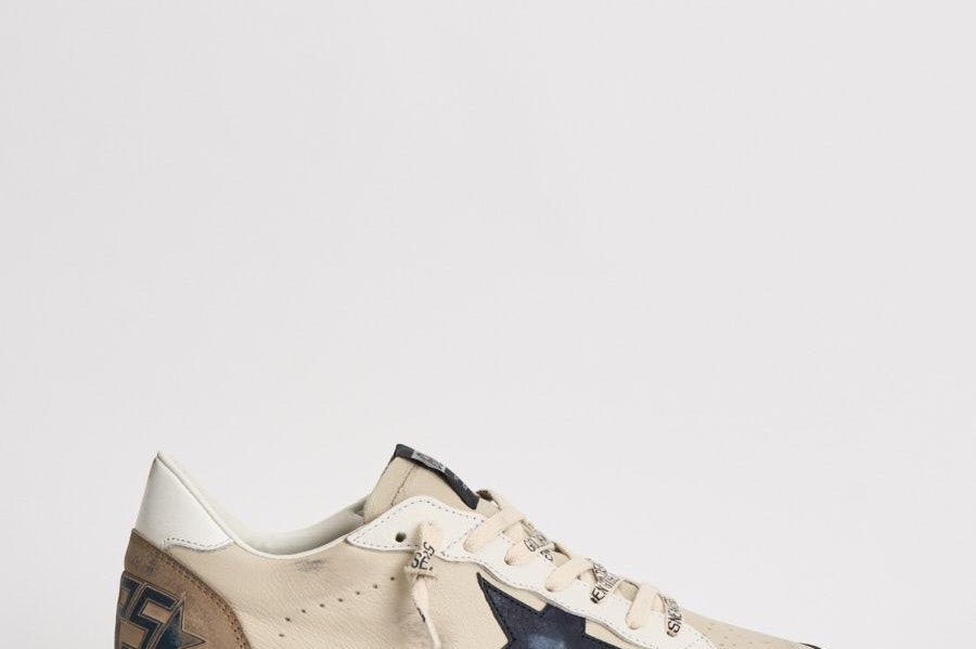 Sneakers uomo Ball Star beige e tortora GMF00117 F00872283406 GOLDEN GOOSE 
