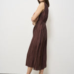 Abito donna lungo plissè bordeaux B57034 B578 ROBERTO COLLINA 