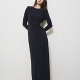 Abito donna lungo Octavia Dress nero 625SS6629O BLACK DANAME 