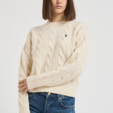 Maglia donna girocollo a treccia panna 211A91216 002 RALPH LAUREN 