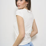 T-shirt donna bianca T-Angie logo rosso A06268 0AFAA141A DIESEL 
