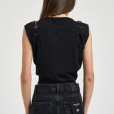 Top donna con lacci nero<BR/> FELICINE BLA0126S IRO 