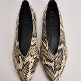 Ballerina donna in pelle stampata pitonata MOAP8MFL CREAMY AEYDE 