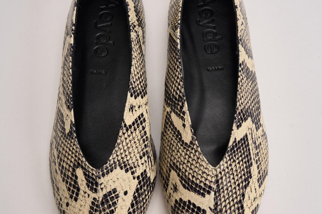 Ballerina donna in pelle stampata pitonata MOAP8MFL CREAMY AEYDE 