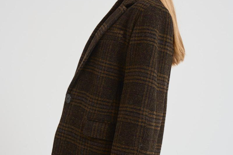 Giacca donna Gesina a quadri marrone VE0522FB C3D02E67KI MARANT ETOILE 