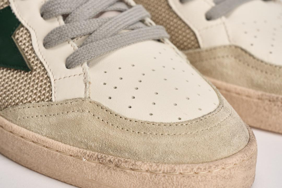 Sneakers uomo Ball Star beige e verde GMF00117 F00816183257 GOLDEN GOOSE 