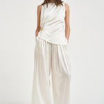 Top donna drappeggiato avorio 726SS7833S IVORY DANAME 