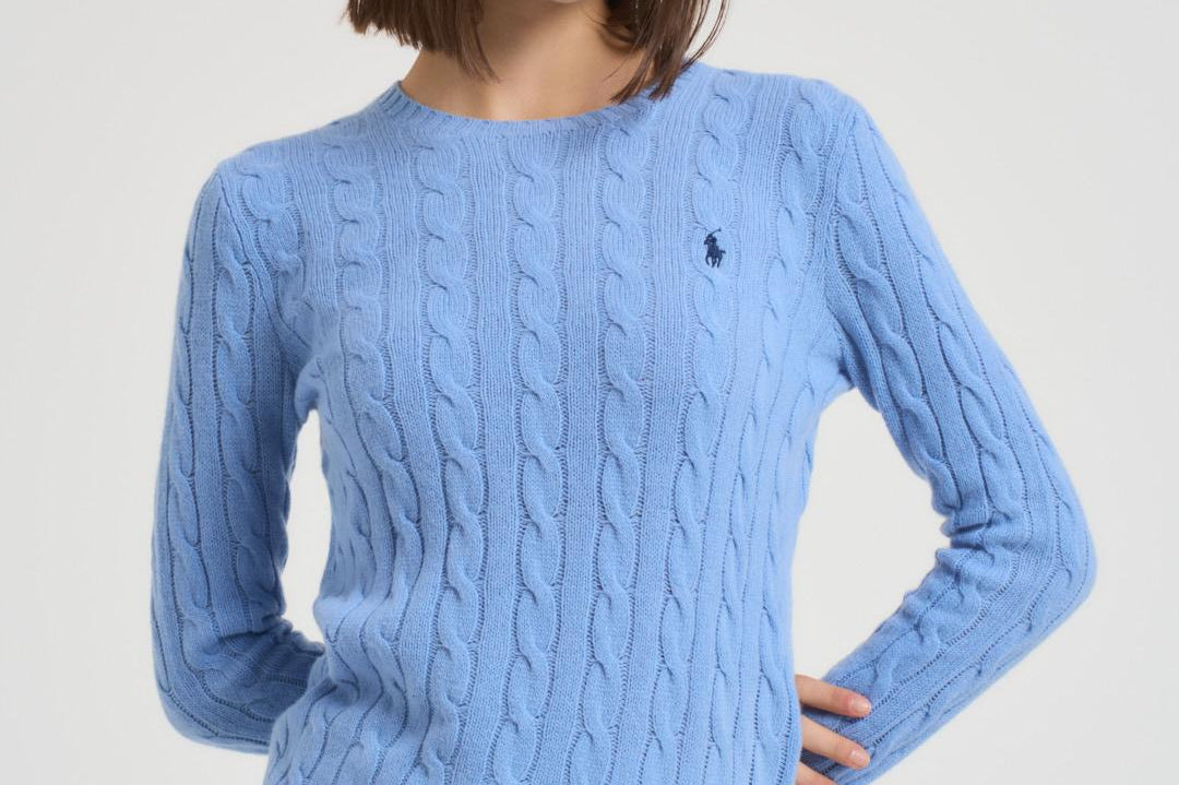 Maglia donna a girocollo celeste 211971865 004 RALPH LAUREN 