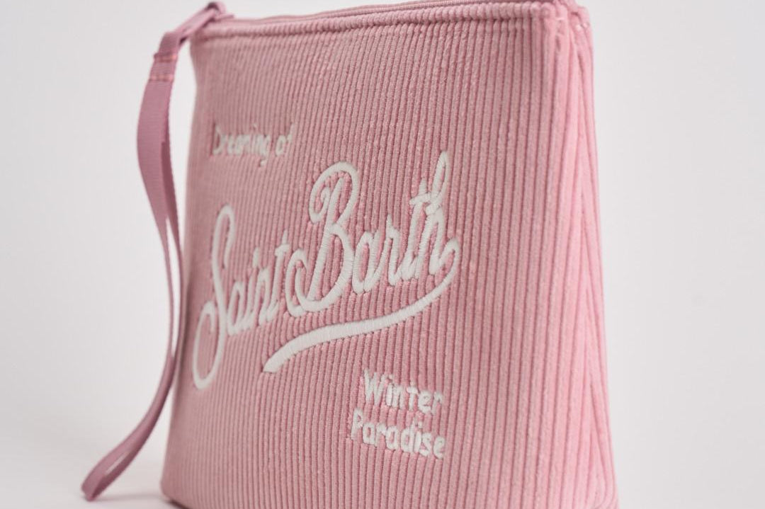 Pochette donna Aline Corduroy in velluto rosa ALINE COURD21 MC2 SAINT BARTH 