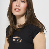 T-shirt donna nera T-Angie logo cut-out A06268 0AFAA9XXA DIESEL 