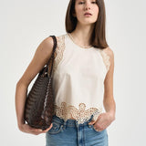 Top donna avorio con ricami 14600 0038 FORTE FORTE 