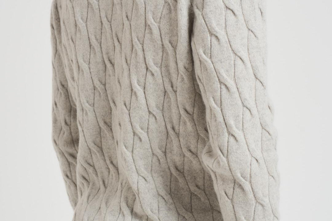 Cardigan uomo a trecce grigio chiaro BB3ML WC7T900 FILIPPO DE LAURENTIS 