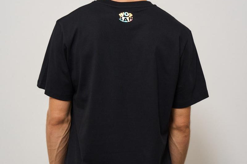 T-shirt uomo girocollo nera con logo ATH087 110 BARROW 